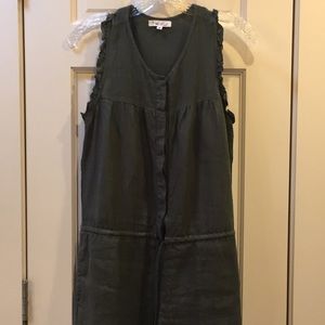 Green linen jumpsuit